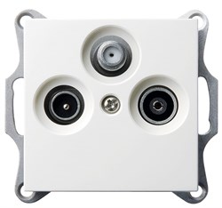 Jasmart G Белый глянцевый Розетка TV+FM+SAT проходная G6207W - фото 76735