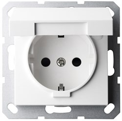 Jasmart G Белый глянцевый Розетка с/з со шторками с крышкой 16A 250V~ G5505W - фото 76741