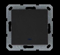 Jasmart Выключатель одноклавишный проходной со светодиодом 10A 250V~ с накладкой, цвет Антрацит G3012NB - фото 76759