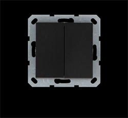 Jasmart Выключатель двухклавишный 10A 250V~ с накладкой, цвет Антрацит G3023B - фото 76761