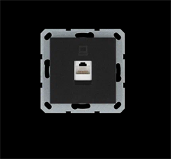 Jasmart Интернет-розетка RJ45 с накладкой, цвет Антрацит G6105B - фото 76768