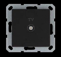 Jasmart Розетка TV Φ9.5mm проходная с накладкой, цвет Антрацит G6002B - фото 76775