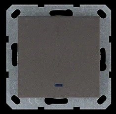 Jasmart Выключатель одноклавишный проходной со светодиодом 10A 250V~ с накладкой, цвет Мокко G3012NZ - фото 76794