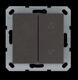 Jasmart Выключатель двухклавишный для штор 10A 250V~ с накладкой, цвет Мокко G3028Z - фото 76800