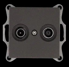 Jasmart Розетка TV+FM Φ9.5mm оконечная с накладкой, цвет Мокко G6204Z - фото 76809