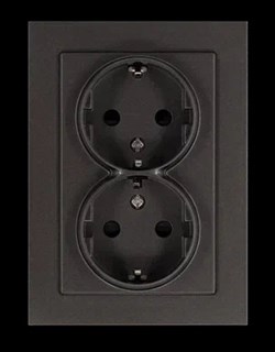 Jasmart Розетка SHUKO© двойная с защитными шторками 16A 250V~ 2P+T, цвет Мокко G5504Z - фото 76814