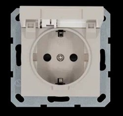 Jasmart Розетка SHUKO© с крышкой и защитными шторками 16A 250V~ 2P+T, цвет Тауп G5505T - фото 76823