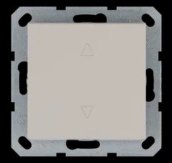 Jasmart Выключатель одноклавишный для штор 10A 250V~ с накладкой, цвет Тауп G3018T - фото 76841