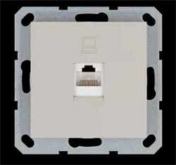 Jasmart Интернет-розетка RJ45 с накладкой, цвет Тауп G6105T - фото 76844