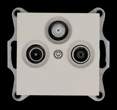 Jasmart Розетка TV+FM+SAT Φ9.5mm проходная с накладкой, цвет Тауп G6207T - фото 76849