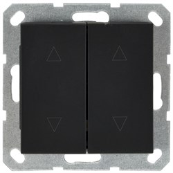 Jasmart G Черный матовый Выключатель 2-кл жалюзи, 10A 250V~ G3028PB - фото 76875