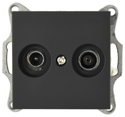 Jasmart G Черный матовый Розетка TV+FM проходная G6205PB - фото 76892