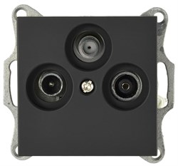 Jasmart G Черный матовый Розетка TV+FM+SAT оконечная G6206PB - фото 76894