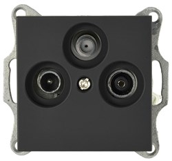 Jasmart G Черный матовый Розетка TV+FM+SAT проходная G6207PB - фото 76896