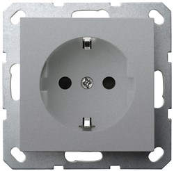 Jasmart G Алюминий Розетка с/з со шторками 16A 250V~ G5501S - фото 76928