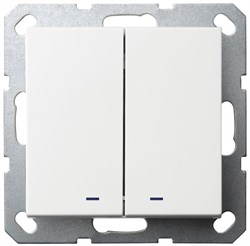 Jasmart G Белый глянцевый Выключатель 2-кл перекрестный с подсветкой 10A 250V~ G3023NW - фото 76949