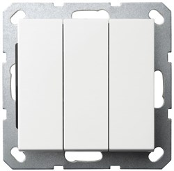 Jasmart G Белый глянцевый Выключатель 3-кл 10A 250V~ G3031W - фото 76953