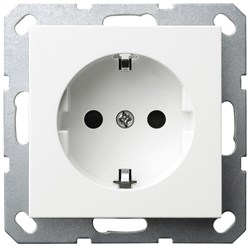 Jasmart G Белый глянцевый Розетка с/з со шторками 16A 250V~ G5501W - фото 76955