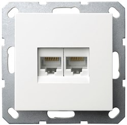 Jasmart G Белый глянцевый Розетка RJ45 двойная G6106W - фото 76959