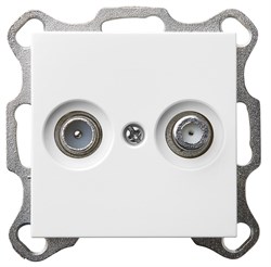 Jasmart G Белый глянцевый Розетка TV+FM оконечная G6204W - фото 76960