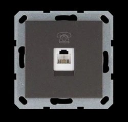 Jasmart Телефонная розетка RJ11 с накладкой, цвет Мокко G6101Z - фото 76966