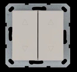 Jasmart Выключатель двухклавишный для штор 10A 250V~ с накладкой, цвет Тауп G3028T - фото 76967