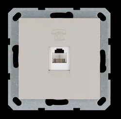 Jasmart Телефонная розетка RJ11 с накладкой, цвет Тауп G6101T - фото 76969