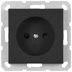 Jasmart G Черный матовый Розетка б/з со шторками 16A 250V~ G5503PB - фото 76970