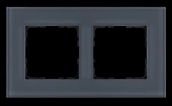 Jasmart Рамка 2-постовая, стекло цвет Маренго G1002GC - фото 76982