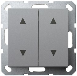 Jasmart G Алюминий Выключатель 2-кл жалюзи, 10A 250V~ G3028S - фото 76989