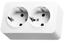 Jasmart FS Белый Розетка 2-ая со шт, накладного монтажа, 16AX 250V~ FS5504W - фото 77000