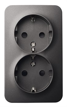 Jasmart FS Антрацит Розетка 2-ая со шт, накладного монтажа, 16AX 250V~ FS5504B - фото 77008