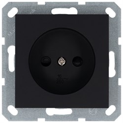 Jasmart Розетка без заземления с защитными шторками 16A 250V~ 2P, цвет Антрацит G5503B - фото 77011