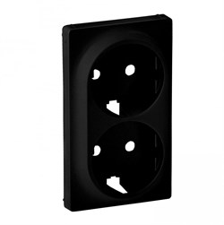 Legrand Valena LIFE. лицевая панель для двойной силовой розетки 2х2К+З, антрацит. 756952 - фото 77092