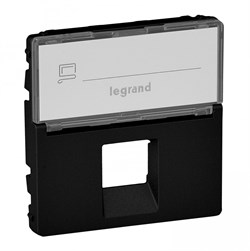 Legrand Valena Life Black лицевая панель для одиночных розеток телефонных/информационных с держателем маркировки, антрацит. 756472 - фото 77095