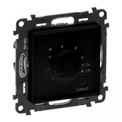 Legrand Valena Life Black термостат для теплых полов с датчиком. 16А 250В. С лицевой панелью. Винтовые зажимы, антрацит. 756334 - фото 77118