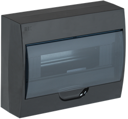 IEK KREPTA 3 Корпус пластиковый ЩРН-П-12 IP41 черный откр.монтаж MKP12-N-12-41-K02 - фото 77422