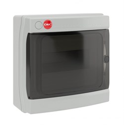 DKC Щиток настенный с дверцей 8 мод.,IP65, серый, с клеммным блоком 63А RB08W6TGD - фото 77568