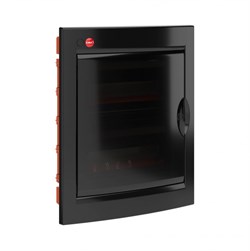 DKC Щиток встраиваемый с дверцей 24 мод.,IP41, черный, с клеммным блоком 63А RB24B4TBD - фото 77569