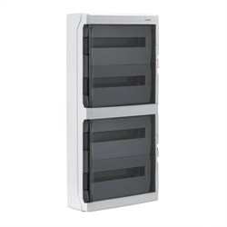 DKC Щиток настенный с дверцей 72 мод.,IP65, серый, с клеммным блоком 63А RB72W6TGD - фото 77574