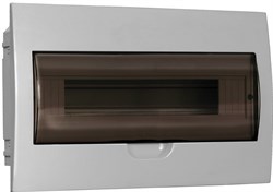 IEK GENERICA Корпус пластиковый ЩРВ-П-18 черн. прозр. дверь IP41 MKP12-V-18-41-G - фото 77637