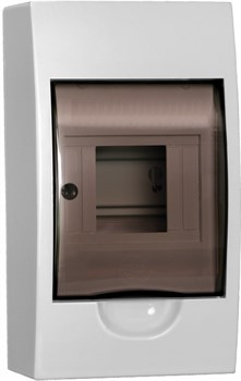 IEK GENERICA Корпус пластиковый ЩРН-П-4 черн. прозр. дверь IP41 MKP12-N-04-41-G - фото 77638