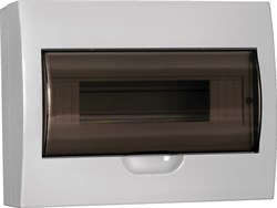 IEK GENERICA Корпус пластиковый ЩРН-П-12 черн. прозр. дверь IP41 MKP12-N-12-41-G - фото 77640