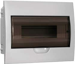 IEK GENERICA Корпус пластиковый ЩРВ-П-12 черн. прозр. дверь IP41 MKP12-V-12-41-G - фото 77645