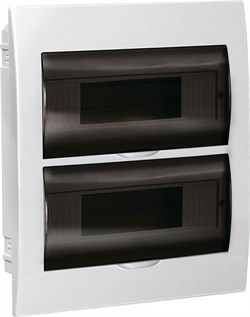 IEK GENERICA Корпус пластиковый ЩРВ-П-24 черн. прозр. дверь IP41 MKP12-V-24-41-G - фото 77646