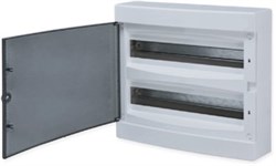 EKF Щит распределительный навесной "Unix" прозрачная дверь 2х18 модулей IP40 EKF PROxima ux-2x18-n - фото 77663