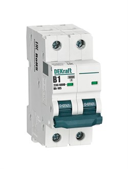 Dekraft Автоматический выключатель 2P 1A х-ка B ВА-105 10кА 13112DEK - фото 79566