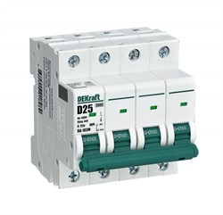 Dekraft Автоматический выключатель без теплозащиты 4P 20А х-ка D 6кА ВА-103M 12566DEK - фото 79727