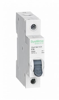 Systeme Electric City9 Set Автоматический выключатель (АВ) С 16А 1P 4.5kA 230В C9F34116 - фото 80235