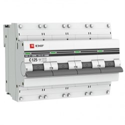 EKF PROxima ВА 47-100M Автоматический выключатель  (С) 4P 125А  10kA с электромагнитным расцепителем mcb47100m-4-125C-pro - фото 81565